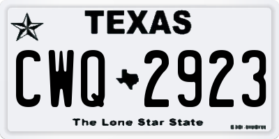 TX license plate CWQ2923