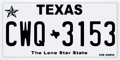 TX license plate CWQ3153
