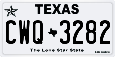 TX license plate CWQ3282