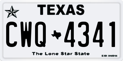 TX license plate CWQ4341