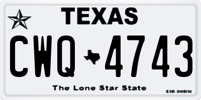 TX license plate CWQ4743