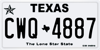 TX license plate CWQ4887