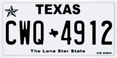TX license plate CWQ4912