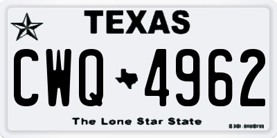 TX license plate CWQ4962