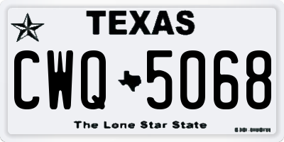 TX license plate CWQ5068