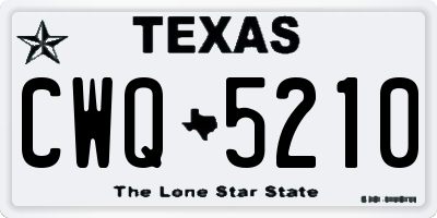 TX license plate CWQ5210