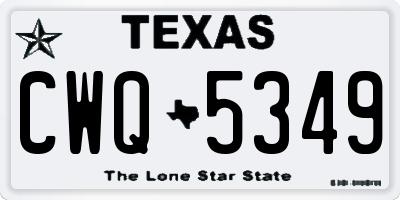 TX license plate CWQ5349