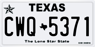 TX license plate CWQ5371