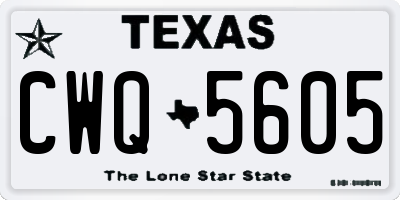 TX license plate CWQ5605