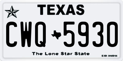 TX license plate CWQ5930