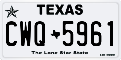 TX license plate CWQ5961