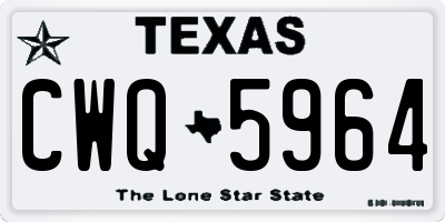 TX license plate CWQ5964
