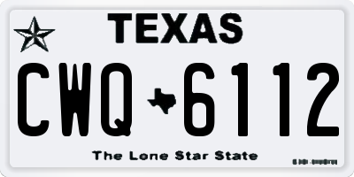 TX license plate CWQ6112