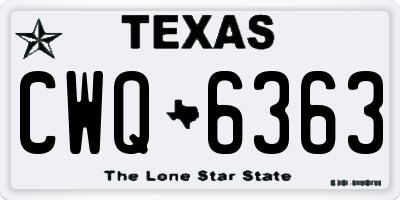 TX license plate CWQ6363