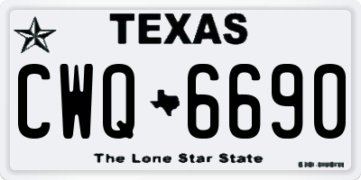 TX license plate CWQ6690