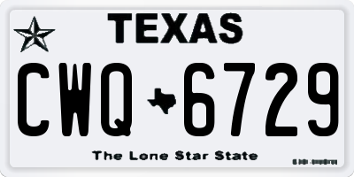 TX license plate CWQ6729