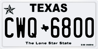 TX license plate CWQ6800