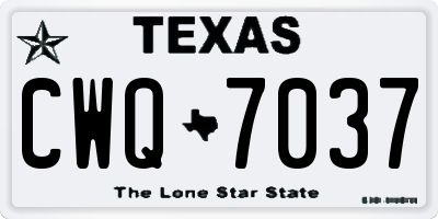 TX license plate CWQ7037
