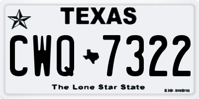 TX license plate CWQ7322