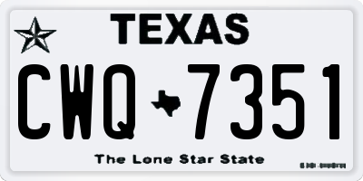 TX license plate CWQ7351