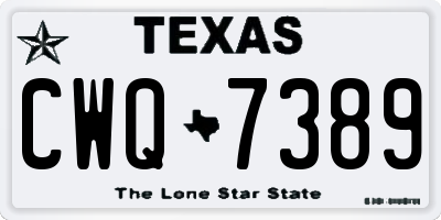 TX license plate CWQ7389