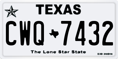 TX license plate CWQ7432