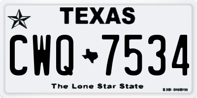TX license plate CWQ7534