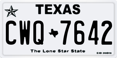 TX license plate CWQ7642