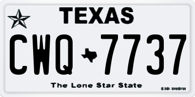 TX license plate CWQ7737
