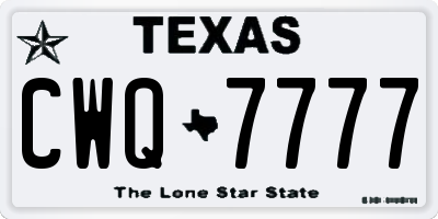 TX license plate CWQ7777