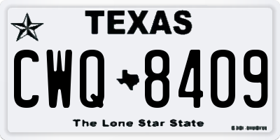 TX license plate CWQ8409