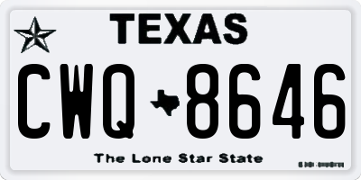 TX license plate CWQ8646