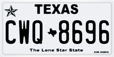 TX license plate CWQ8696