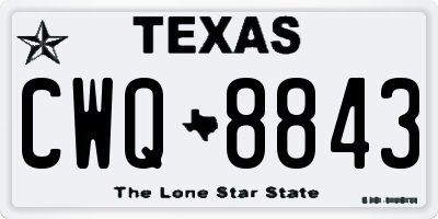 TX license plate CWQ8843