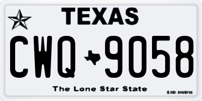TX license plate CWQ9058