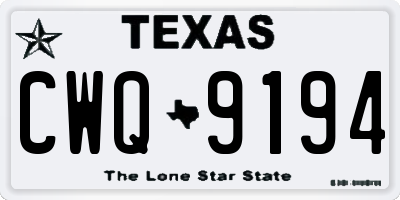 TX license plate CWQ9194