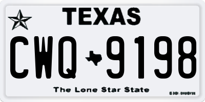 TX license plate CWQ9198