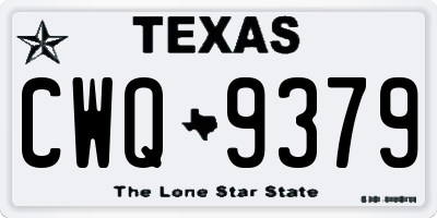 TX license plate CWQ9379