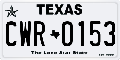 TX license plate CWR0153