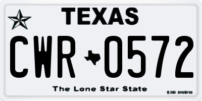 TX license plate CWR0572
