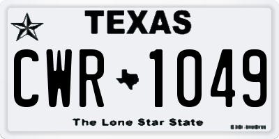 TX license plate CWR1049