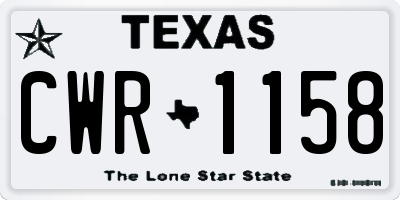 TX license plate CWR1158