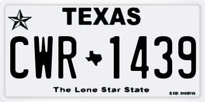 TX license plate CWR1439