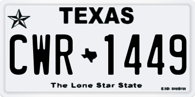 TX license plate CWR1449