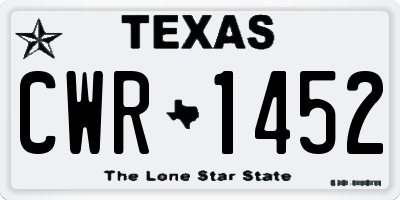 TX license plate CWR1452
