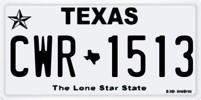 TX license plate CWR1513