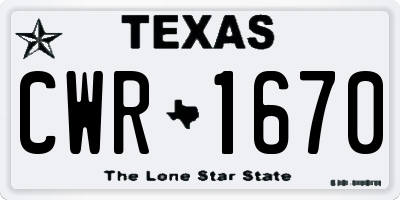 TX license plate CWR1670