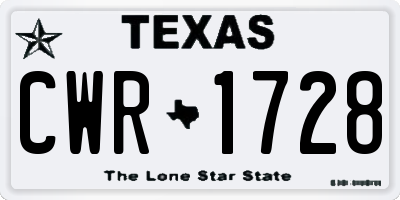 TX license plate CWR1728