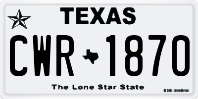 TX license plate CWR1870