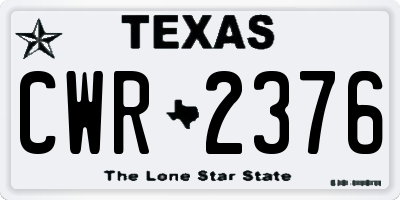 TX license plate CWR2376